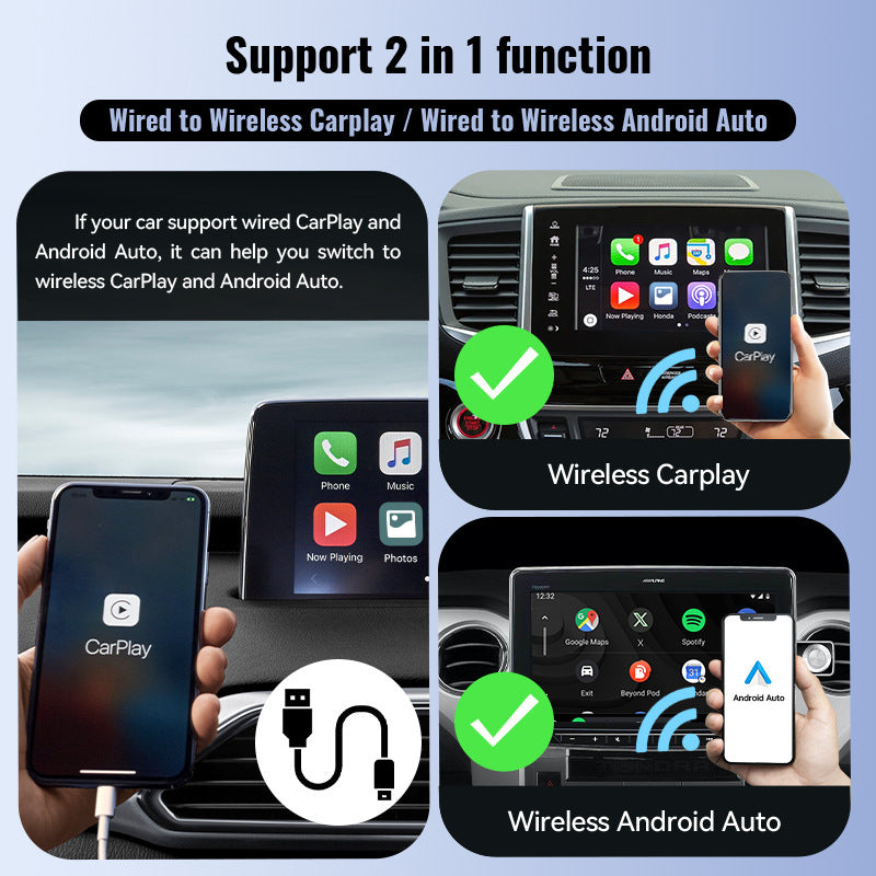 Mini 2-in-1CarplayUSB Interface Wireless Data